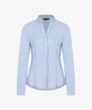 Unique Latest Women Solid Round Neck Cotton Shirt